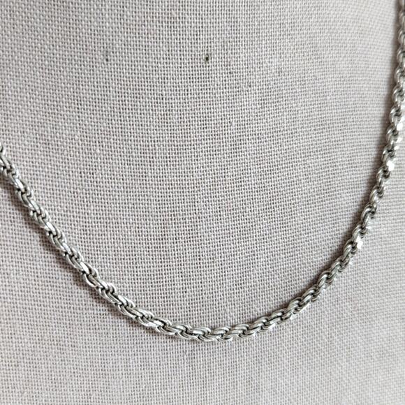 Vintage Classic Italy 925 Sterling Silver Unisex Rope Chain Necklace 18" - Picture 5 of 5